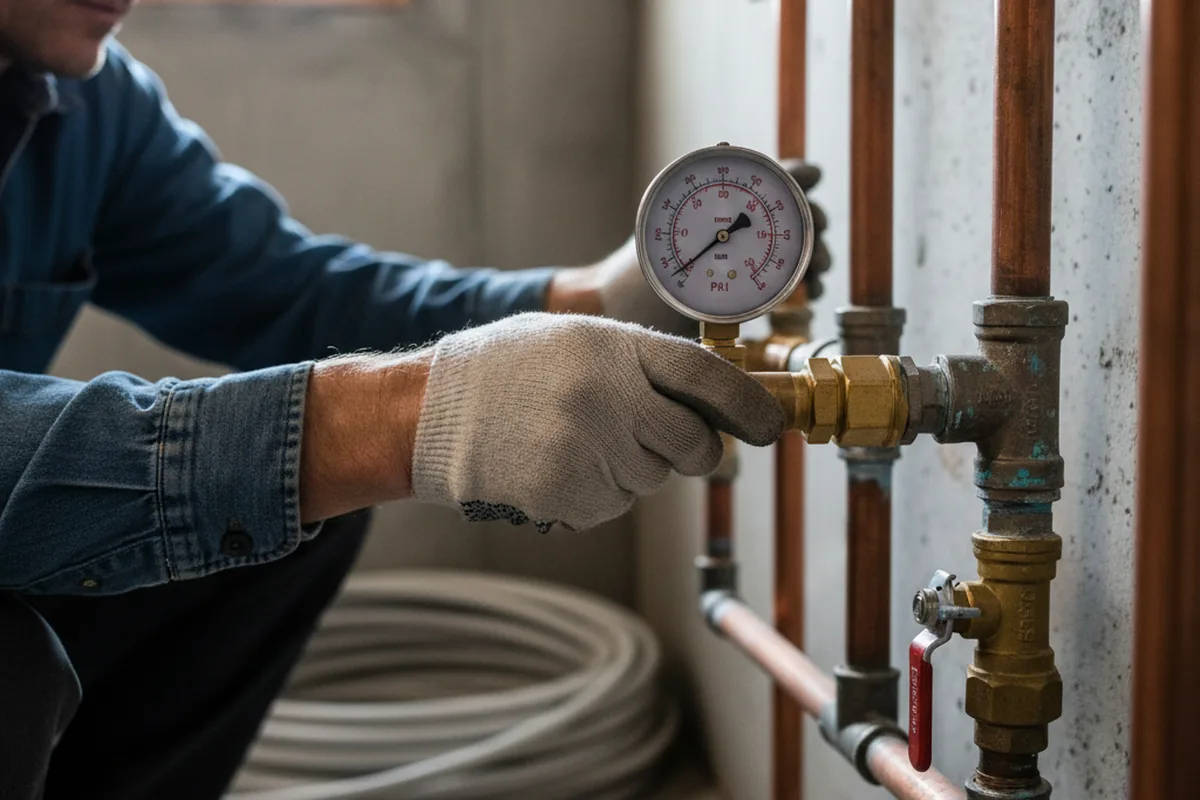 Pressure testing a repaired line during Water Line Repair in East Wenatchee